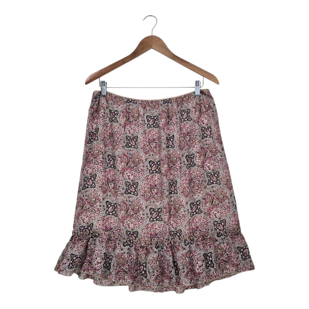 Y2K Floral Mini Skirt Juniors L Low Rise Ruffle Bandana Festival Fairy Grunge